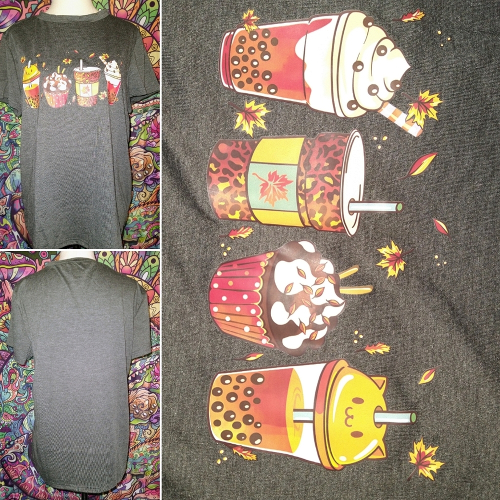 Women's Fall Dark Gray Soft Jersey T Shirt ~ Sz L